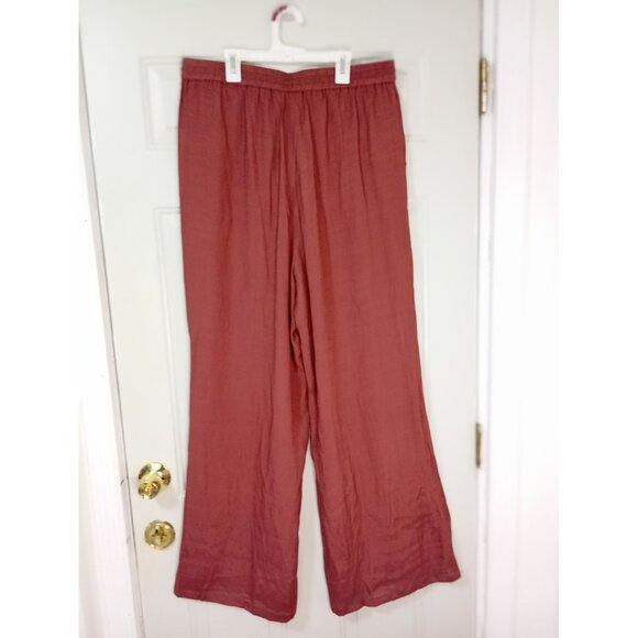 MODAL Pants Wide Leg Tassel Tie In Rust Red Womens. - Picture 7 of 10